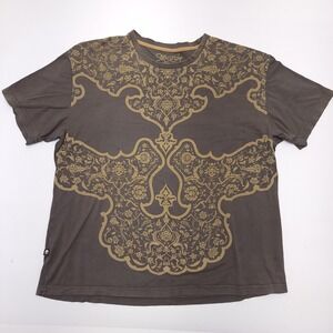 Marc Ecko Shirt ‎ Skull Brown TShirt 2XL Y2K Tattoo Art